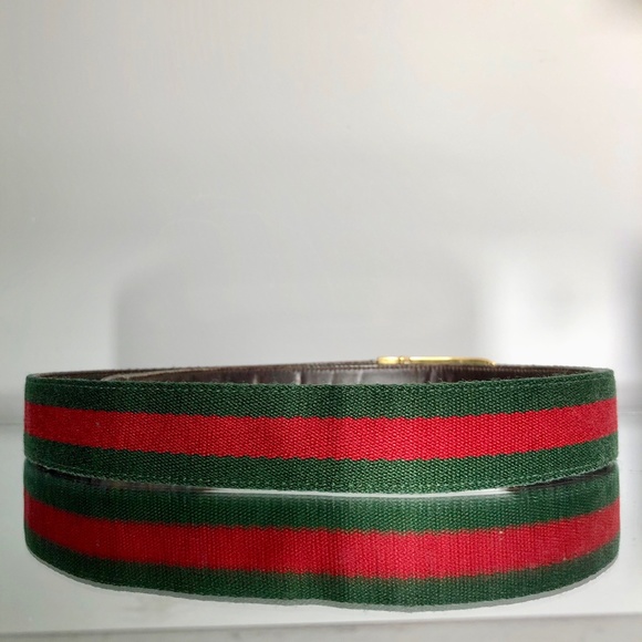 Vintage Gucci GG Logo Buckle Leather Belt